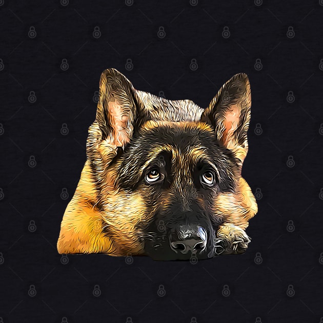 German Shepherd Looking Up by ElegantCat